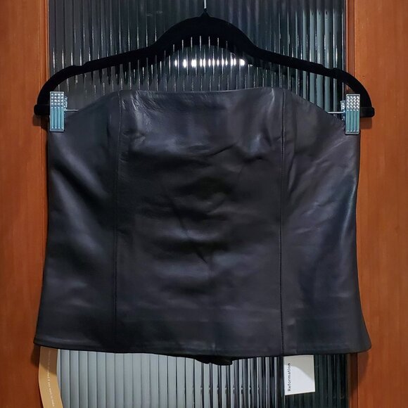 NWT Reformation X Veda Madison Leather Top, Size 8 - Picture 13 of 13
